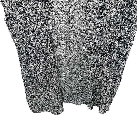 Eileen Fisher Black/White Short-Sleeve Melange Linen Grain Twist Cardigan - Picture 6 of 13